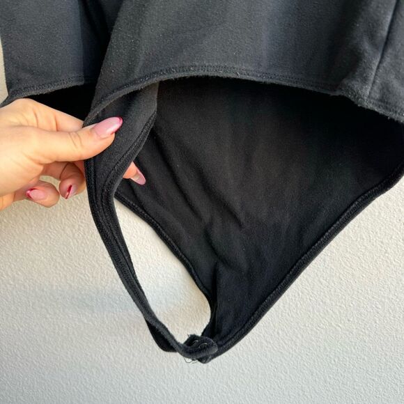 $5/$25 Abercrombie & Fitch soft AF Black Strappy Square Neck Bodysuit SZ Large - Picture 6 of 6